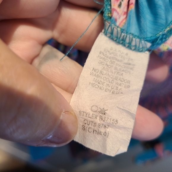 PINK & Teal Paisley Tunic Top with Bell Sleeves & Pockets Size Small - Picture 7 of 7